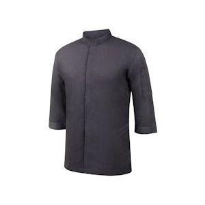 METRO Professional Koksjack, polyester/katoen, 3/4-mouwen, denimlook, voor heren, maat L, zwart - L zwart Polyester 7156-71