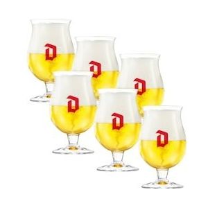 Duvel bierglazen op voet - 33cl - 6 stuks - Bier Glas - Bolle Vorm - transparant Glas BK-DUV1006