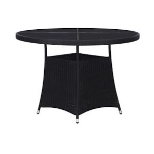 vidaXL Tuintafel 110x74 cm poly rattan zwart - 43921