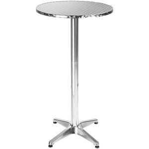 tectake Aluminium bistrotafel Ø60cm in hoogte verstelbaar - 5,8 cm - 401488 - zilver Aluminium 401488