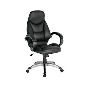 SIGMA Bureaustoel, polyurethaan, 66 x 70,5 x 109 cm, In hoogte verstelbare zitting, Met armleuningen, zwart - zwart Kunststof 4333465136646