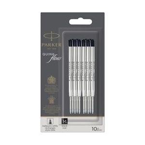 Parker Quinkflow vulling voor balpen, medium, zwart, blister met 10 stuks - zwart 3026981191534