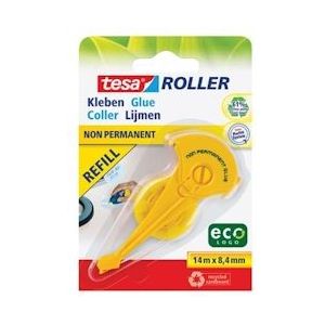 Tesa Roller navulling lijmroller niet-permanent ecoLogo, op blister - blauw Papier 4042448111227