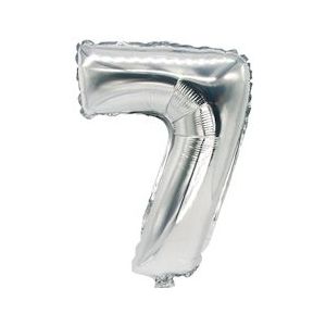 PAPSTAR, Folie ballon 35 cm x 20 cm zilver "7" - zilver Kunststof 4002911535141