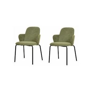 Paddy Stapelbare stoel gestoffeerd - Groen - SET VAN 2 - groen Polypropyleen, kunststof 6096735281245