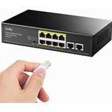 CUDY FS1010PG 8-poorts 10/100M PoE+ Switch 2 Gigabit Uplink-poorten 120W - zwart FS1010PG