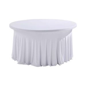 Oviala Business Elastische hoes voor ronde tafel diam.180cm - Oviala - wit Polyester 102509