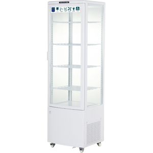 METRO PROFESSIONAL Koelvitrine GGC3235, 51.5 x 48.5 x 169 cm, 235 L, 4 verstelbare planken,_met 4 wielen, wit - wit Glas 4337255249882