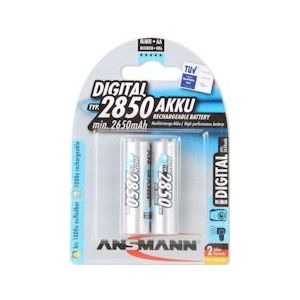 Ansmann 5035082 - Mignon Type Aa 2850Mah Professionele/multifunctionele zeer capacitieve batterij, digitale foto, 2 eenheden - zilver 5035082
