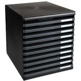 Exacompta 304714D 1x MODULO modulaire ladenbox met 10 open laden voor A4+ documenten, Ecoblack, zwart - grijs Synthetisch materiaal 304714D