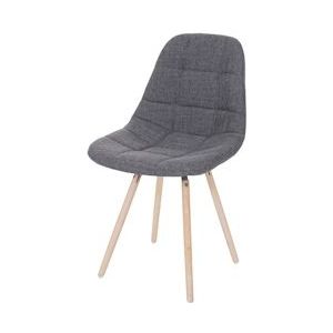 Mendler Eetkamerstoel HWC-A60 II, stoel keukenstoel, retro jaren 50 design ~ stof/textiel grijs - grijs Textiel 74327