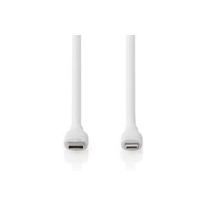 Nedis Lightning Kabel - USB 2.0 - Apple Lightning 8-Pins - USB-C Male - 480 Mbps - Vernikkeld - 1.50 m - Rond - Silicone - Wit - Doos - 5412810417971