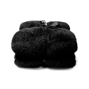 Unique Living Teddy Plaid - 150x200 cm - Black