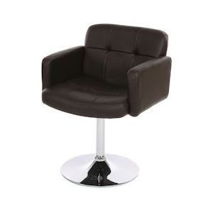 Mendler Orlando eetkamerstoel, keukenstoel draaistoel stoel, kunstleer chroom ~ bruin - bruin Synthetisch materiaal 26646
