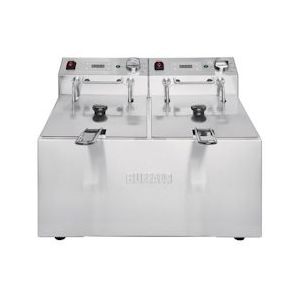 Buffalo dubbele friteuse 2x5L 2800W met timer - Roestvrij staal FC259