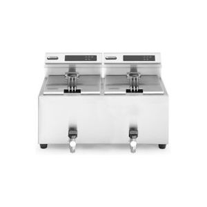 Digitale Friteuse - Mastercook 2x 8 Liter - Met Aftapkraan - 2x 3,5 kW - 605x515x(H)345mm