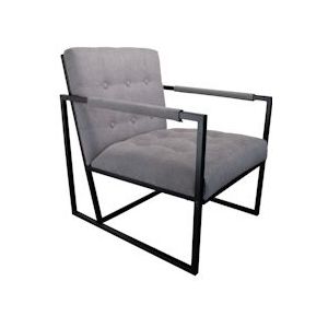 SVITA JONES fauteuil lounge incl. zit- en rugkussens zitting lichtgrijs - grijs Textiel 91076