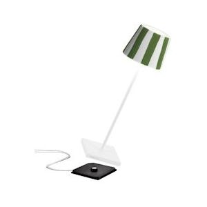 Zafferano Poldina Lido groen gestreepte LED tafellamp, oplaadbaar en dimbaar - LD0340BC1