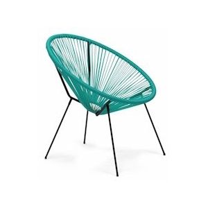 Oviala Business Turquoise fauteuil van geweven hars - blauw 105694