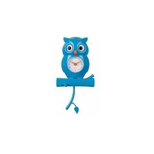 Karlsson Wandklok Owl Pendulum - Blauw - 20x8.5x37.5cm - blauw Kunststof 8714302738937