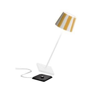 Zafferano Poldina Lido LED tafellamp met gele strepen, oplaadbaar en dimbaar - LD0340BC2
