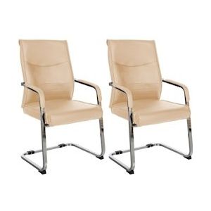 CLP Set van 2 Eetkamerstoelen Hobart kunstleer - khaki - 324478