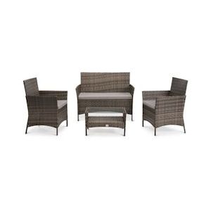 SVITA BROOKLYN Polyrattan zitgroep balkon rotan lounge tuinset bruin - bruin 91925