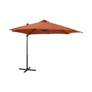 vidaXL Zweefparasol met paal en LED-verlichting 300 cm terracottakleur - rood 312335