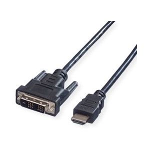 VALUE monitorkabel DVI (18+1) / HDMI M/M, zwart, 10 m - zwart 11.99.5553