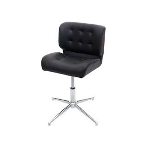Mendler Bureaustoel HWC-H42, bureaustoel, in hoogte verstelbaar ~ kunstleer zwart, voet chroom - zwart Synthetisch materiaal 73441+0
