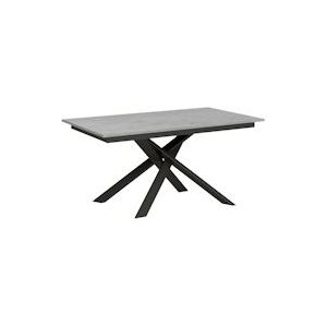 Itamoby Uitschuifbare tafel 90x160/220 cm Ganty Cemento met rand in dezelfde kleur als Antraciet structuur - 8050598018675