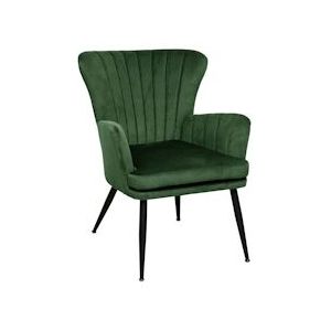 SVITA SANSA fauteuil woonkamer snoerbekleding leesstoel moderne gestoffeerde stoel met armleuning loungestoel donkergroen - groen 92134