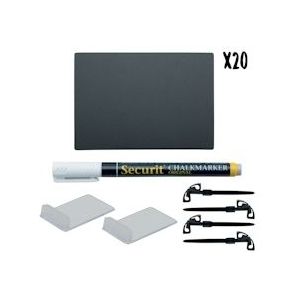 Securit® Dubbelzijdige A7 Krijtbord Tags In Zwart set van 20|0,2 kg - zwart Polypropyleen, kunststof TAG-A7-WT