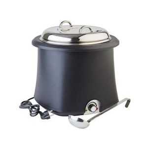 APS Soeppot/ Elektrische Soeppot/Kookpot/Soepketel Ø 38 cm, H: 36,5 cm, 10 liter - zwart Kunststof 11901