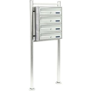 HELLOSHOP26 Blok van 4 brievenbussen op voet met 4 gestapelde compartimenten roestvrij staal 16_0000033 - 3000963599785