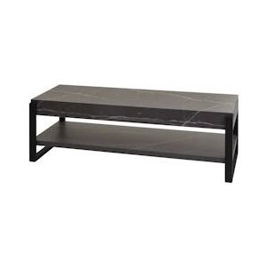 Mendler TV-rek HWC-L53, TV-tafel lowboard TV-tafel, metaal 42x120x44cm ~ marmer look grijs - grijs Hout 99709