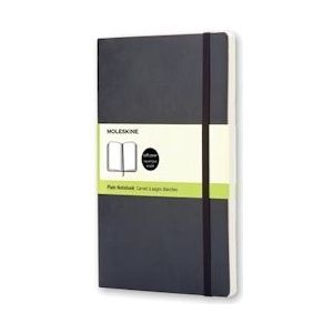 Moleskine notitieboek, ft 13 x 21 cm, effen, soepele cover, 192 bladzijden, zwart - blauw Papier 9788883707209