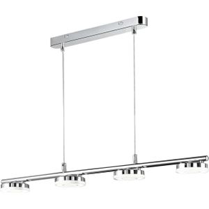 Reality Leuchten Reality|Trio LED hanglamp RL147, hanglamp, 4-lichts 4x4W - zilver Metaal 50758