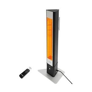 VASNER HeatTower Infrarood staande straalkachel 2500 Watt Carbon Zwart met afstandsbediening, IP65 waterbescherming - zwart Metaal VHTB25