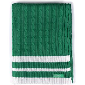 Benetton - Deken 140x190cm 200gsm 100% acryl groen gebreid - groen BE013