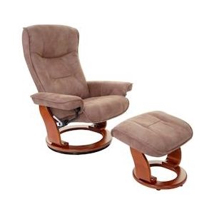 Robas Lund MCA Relax fauteuil Hamilton, TV fauteuil kruk, stof/textiel 130kg belastbaar ~ antiek bruin, honingkleurig - bruin Textiel 59218