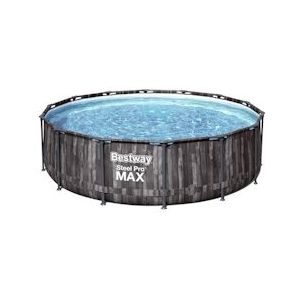 Bestway Zwembad Pro MAX GS, staal/ PVC,  Ø 4.27 x 1.07 m, 13030L,met filterpomp, rond, met houtlook - meerkleurig Multi-materiaal 6941607327678