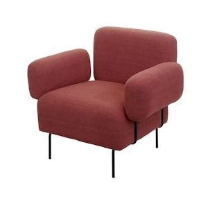 Mendler Lounge fauteuil HWC-L83, cocktail fauteuil gestoffeerde fauteuil fauteuil, bouclé stof/textiel metaal ~ antiek roze - rood Textiel 101743