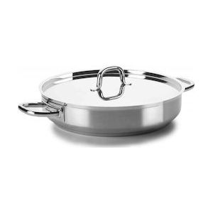 LACOR Chef-Luxe Paellapan zonder deksel, 18/10 roestvrij staal, zilver, 40 cm - 0001737