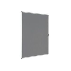 Bi-Office Enclore Vilt Oppervlak Afsluitbare Lichtgewicht Indoor Grijs Filt e Kast Met Aluminium Omlijsting, 940x1288 mm (16xA4) - grijs Weefsel VT950103150