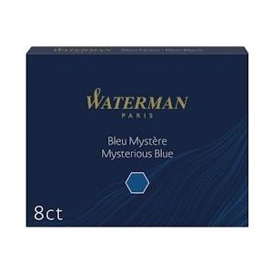 Waterman inktpatronen Standard blauw-zwart, pak van 8 stuks - blauw S0110910