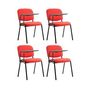 CLP Set van 4 stoelen Ken met klaptafel Stof rood - 318684