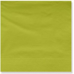 Doos met 60 pakjes Servetten 20x20 2 lagen - Kleur - Pistache - groen Papier 2059-8