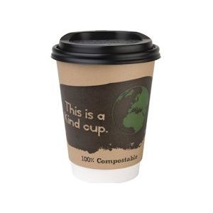 Composteerbare deksels voor 34cl koffiebekers | 50 stuks | 9,3(Ø)cm - GAS-DS055