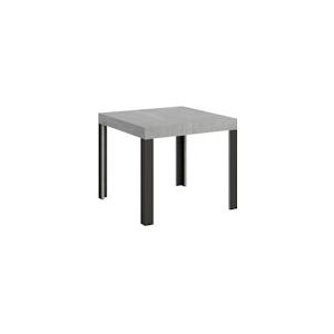 Itamoby Uitschuifbare tafel 90x90/246 cm Cement Line Antraciet structuur - VETALIN900ALL-CM-AN